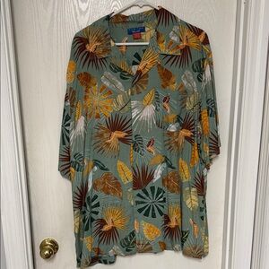 Puritan Green Multicolor Tropical Men's Shirt